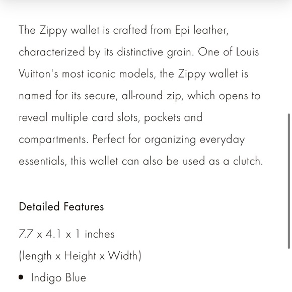 Authentic Louis Vuitton Epi Leather Zippy Wallet in Indigo - Picture 14 of 15